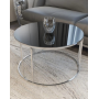 Salon Orta Temperli SİYAH AYNALI (Kırılmaz) Cam (GÜMÜŞ) Metal Ayak Orta Sehpa ORTA-001, one size