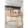 Salon Orta Sehpa 70 CM AÇIK CEVİZ Suntalam (Gold) Metal Ayak Orta Sehpa CORT-004, one size