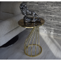 3-lü Bronz Ayna Gold Ayak Kuğu Zigon Sehpa