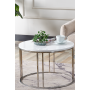 Salon Orta Sehpa BEYAZ SUNTALAM (Gümüş) Metal Ayak Orta Sehpa CORT-005, one size