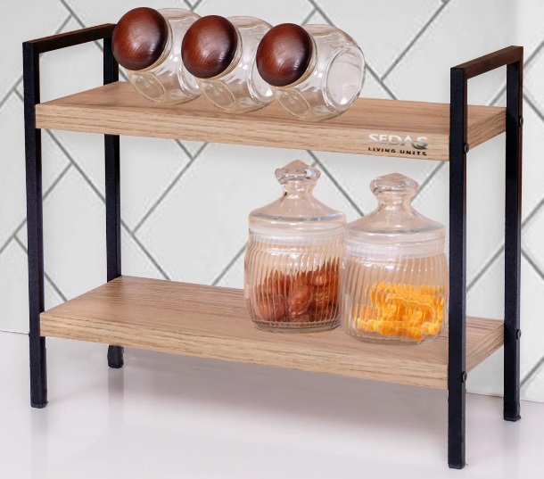 Metal Masa Tezgah Üstü Düzenleyici Organizer Banyo Mutfak Rafı Kitaplık Baharatlık sedasraf-001, one size