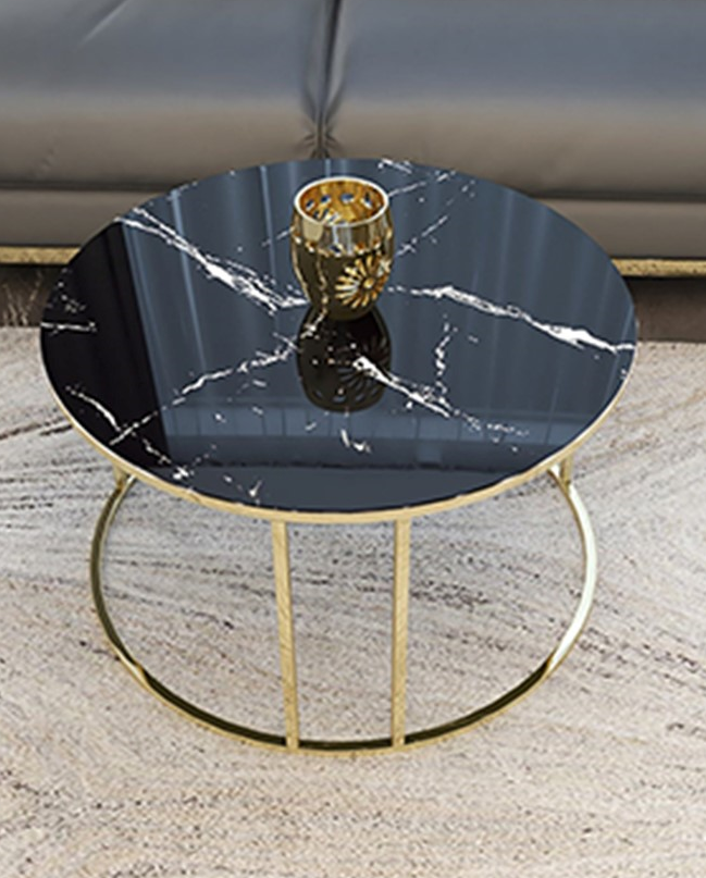 Salon Orta SİYAH MERMER Temperli (Kırılmaz) Cam (GOLD) Metal Ayak Orta Sehpa TYCX2HD4BN169793107957279, one size